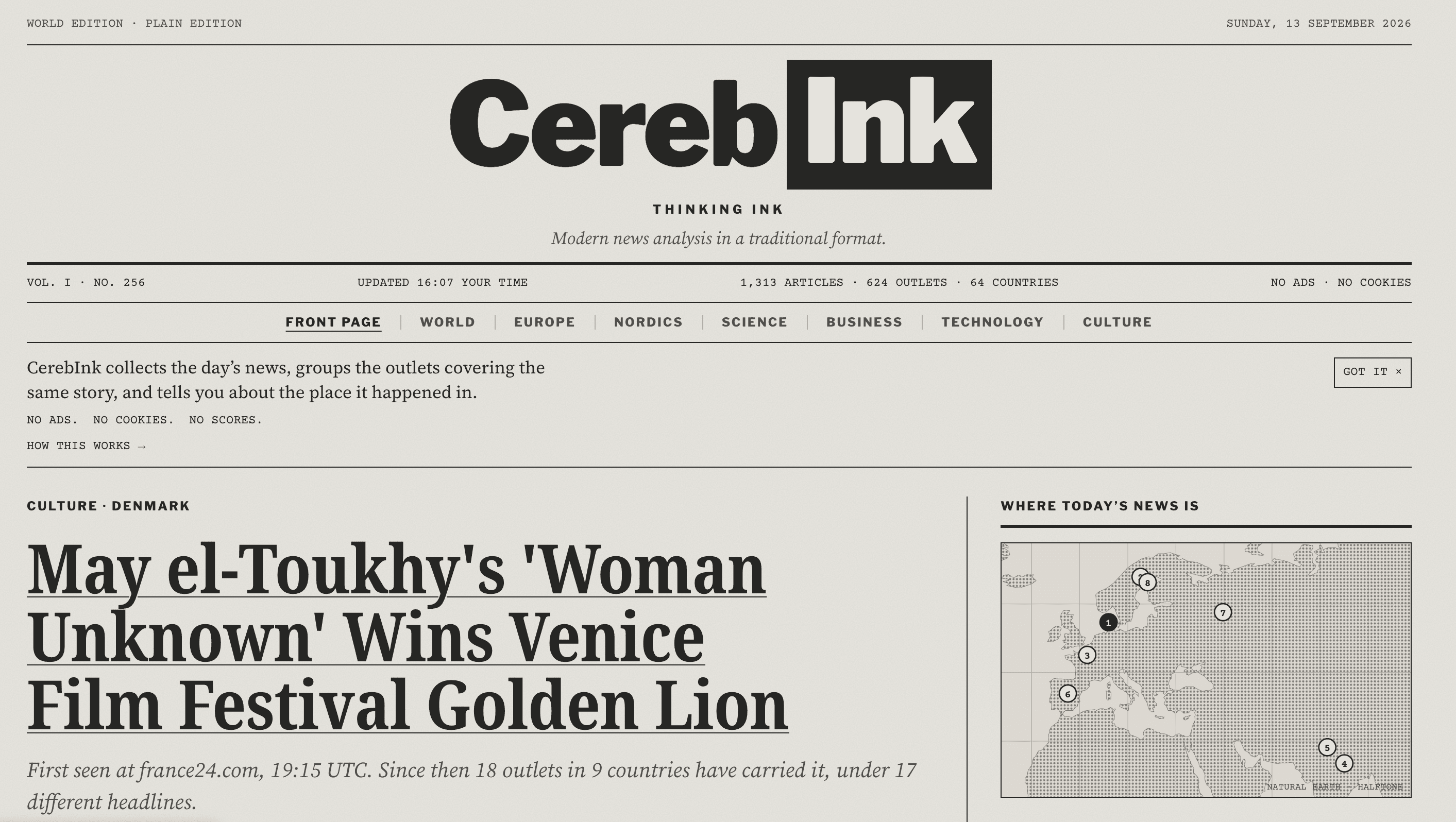 Screenshot of CerebInk